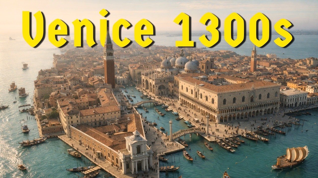 VENICE: A TOUR OF 1300S - Port City And Shipyard Arsenale (AI Reconstruction)