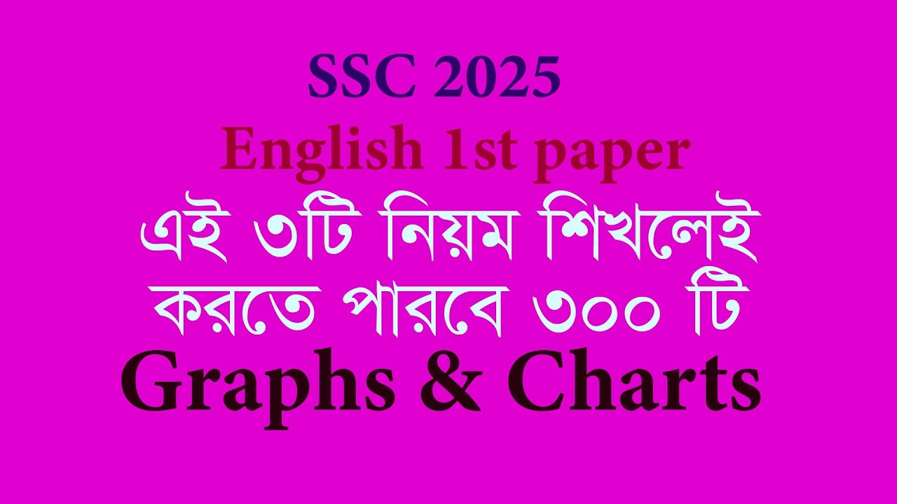 এই তিনটি নিয়ম শিখলেই করতে পারবে ৩০০ টি Graphs & Charts। SSC Graphs and charts suggestion।
