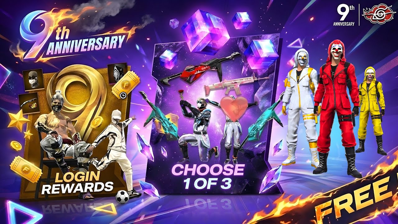 Ob54 Update 💥 9th Anniversary Free Fire 🤯🥳| poker mp40 | free fire new event | new event free fire 