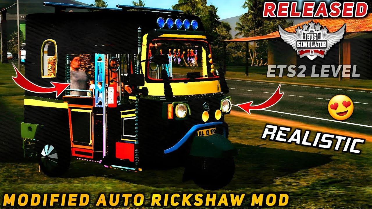 🛺 download MODIFIED AUTO RICKSHAW MOD 😍 for bus simulator indonesia | BUSSID V3.7.1 | #bussidmods