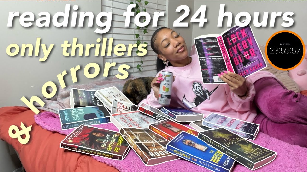 reading THRILLERS & HORRORS for 24 HOURS 🔪🩸 24 hour reading vlog