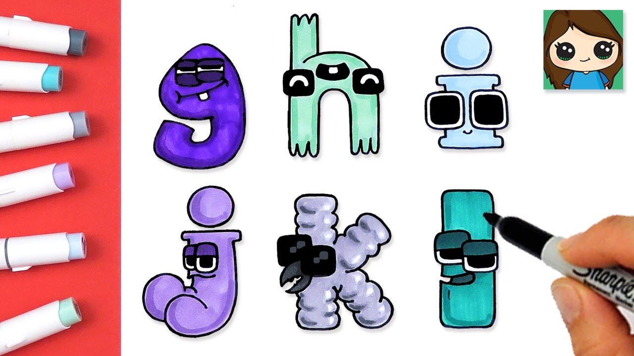 How to Draw Alphabet Lore g - l Easy | Lower Case Part 2
