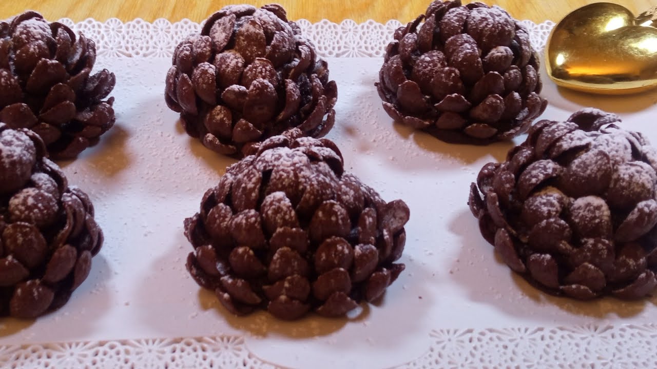COME FARE LE PIGNE AL CIOCCOLATO DOLCI DI NATALE  SENZA COTURA 🌲