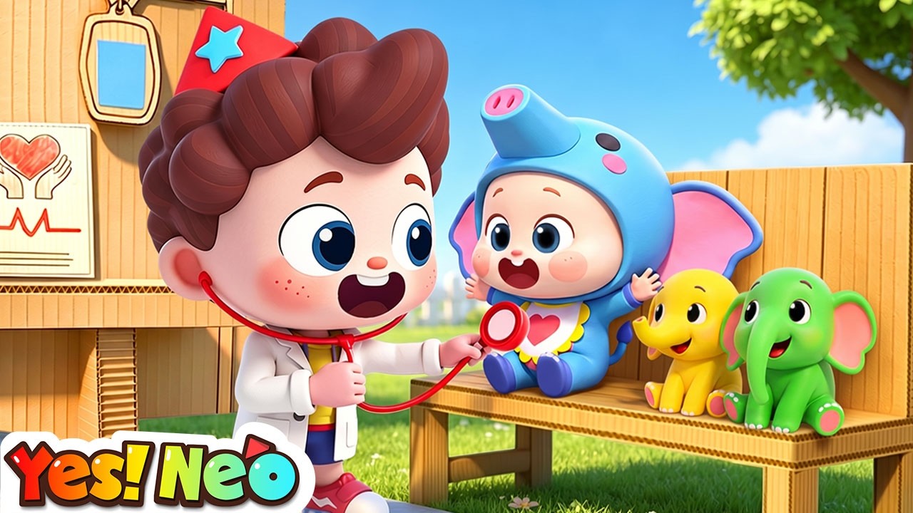 Five Little Elephants Boo Boo Song | Animal Songs | Preschool Songs | Yes! Neo