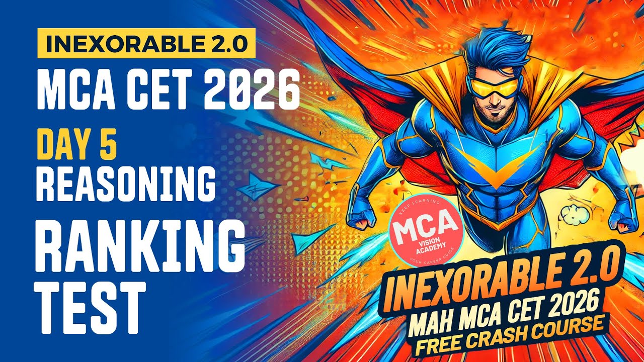 Reasoning Ranking Test Day 5 MCA CET 2026 Crash Course🔥 INEXORABLE FREE Crash Course 🚀