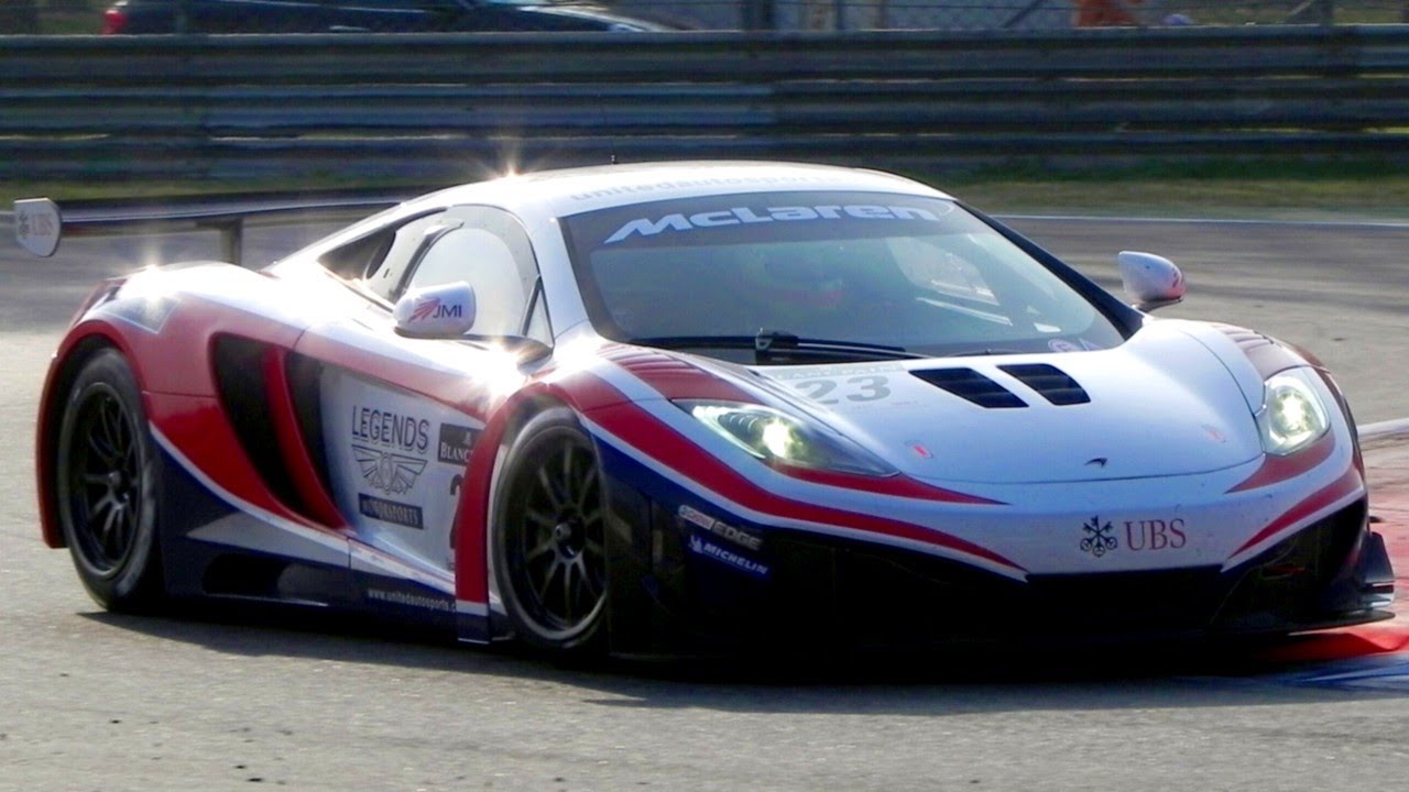Mclaren MP4-12C GT3 - Difficult Start Up, Fly Bys & Sound