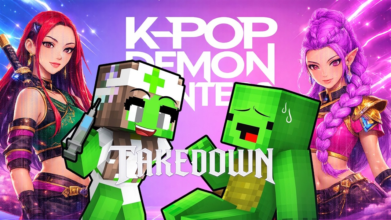 TAKEDOWN X JJ Adopted by K-POP Demon Hunters - Maizen Minecraft Animation (Official Music Cover)