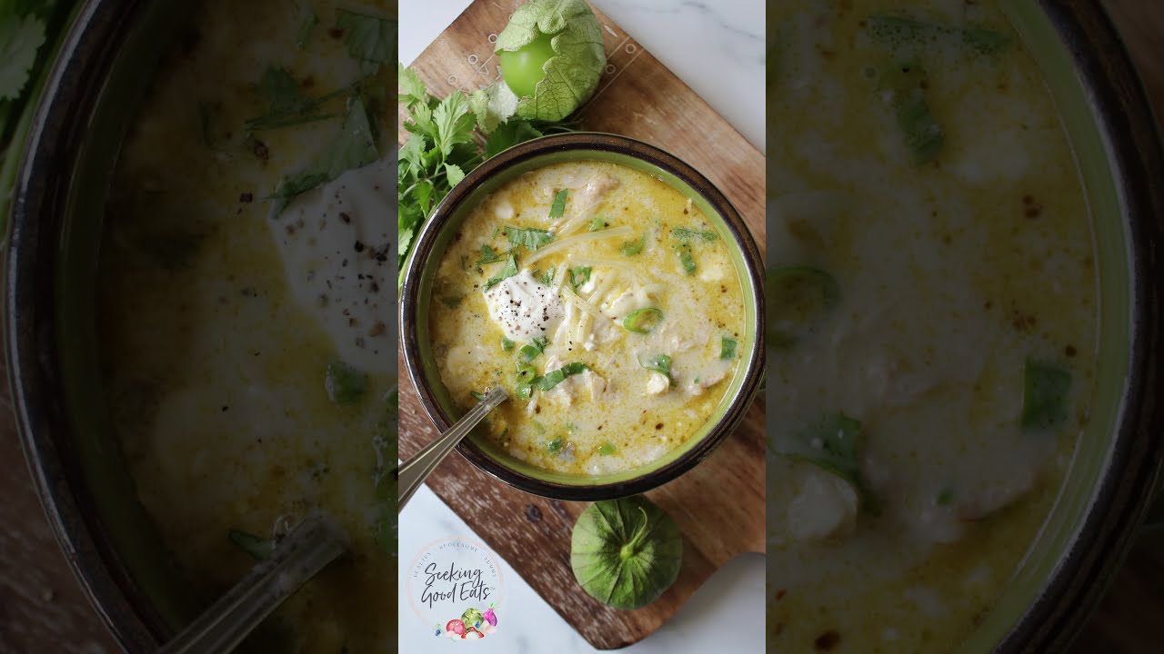Easy Slow Cooker Green Enchilada Chicken Soup
