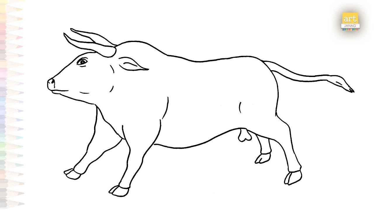 Cretan Bull drawing easy | Greek mythology sketches | How to draw Cretan Bull step by step simply
