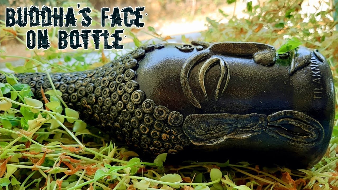 Buddha Face Bottle Art // Buddha Face On Bottle // Bottle Craft // Best Out Of Waste //
