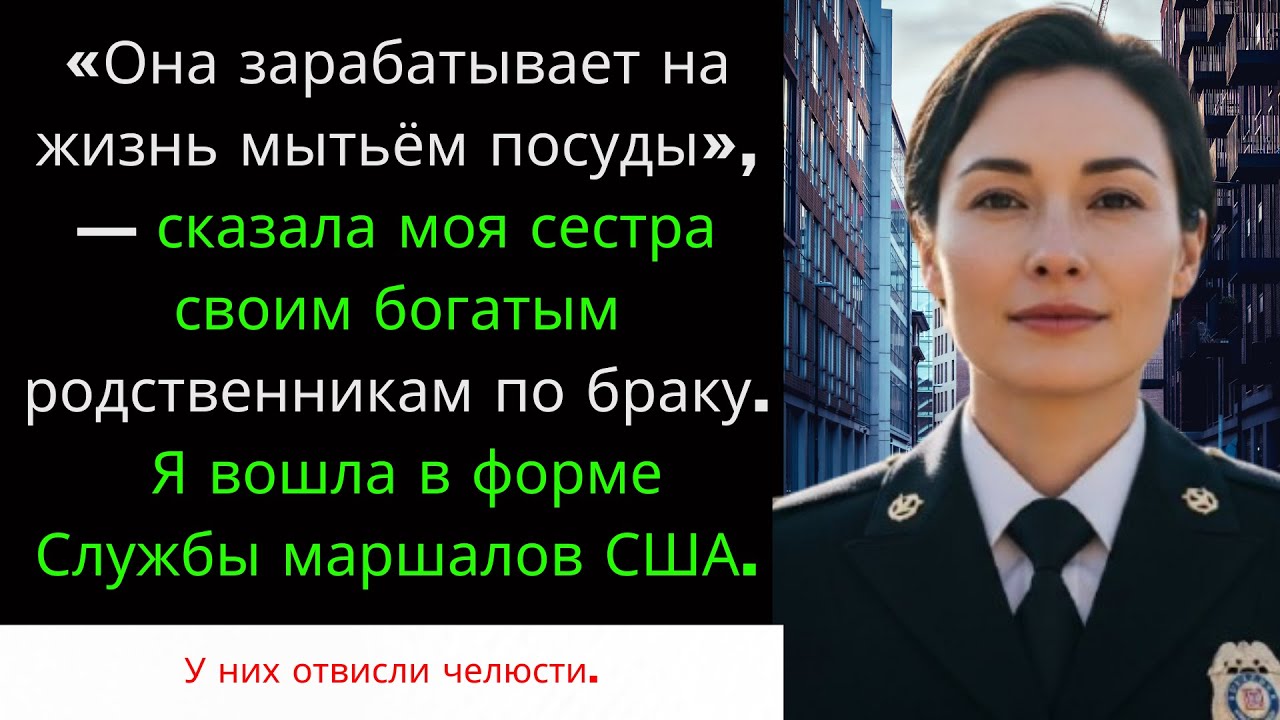 Она моет посуду за гроши сказала моя сестра своим богатым свёкрам  и тут я вошла в форме маршала США