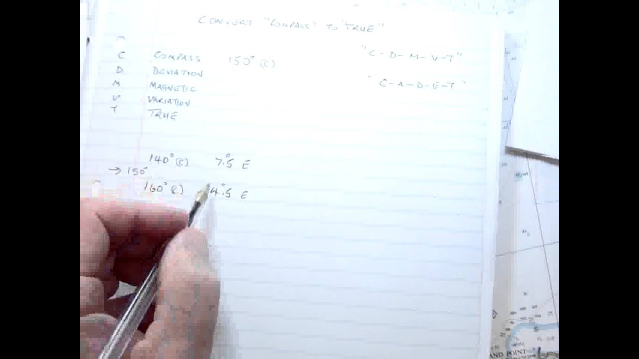 Compass to True - Chartwork and Tides