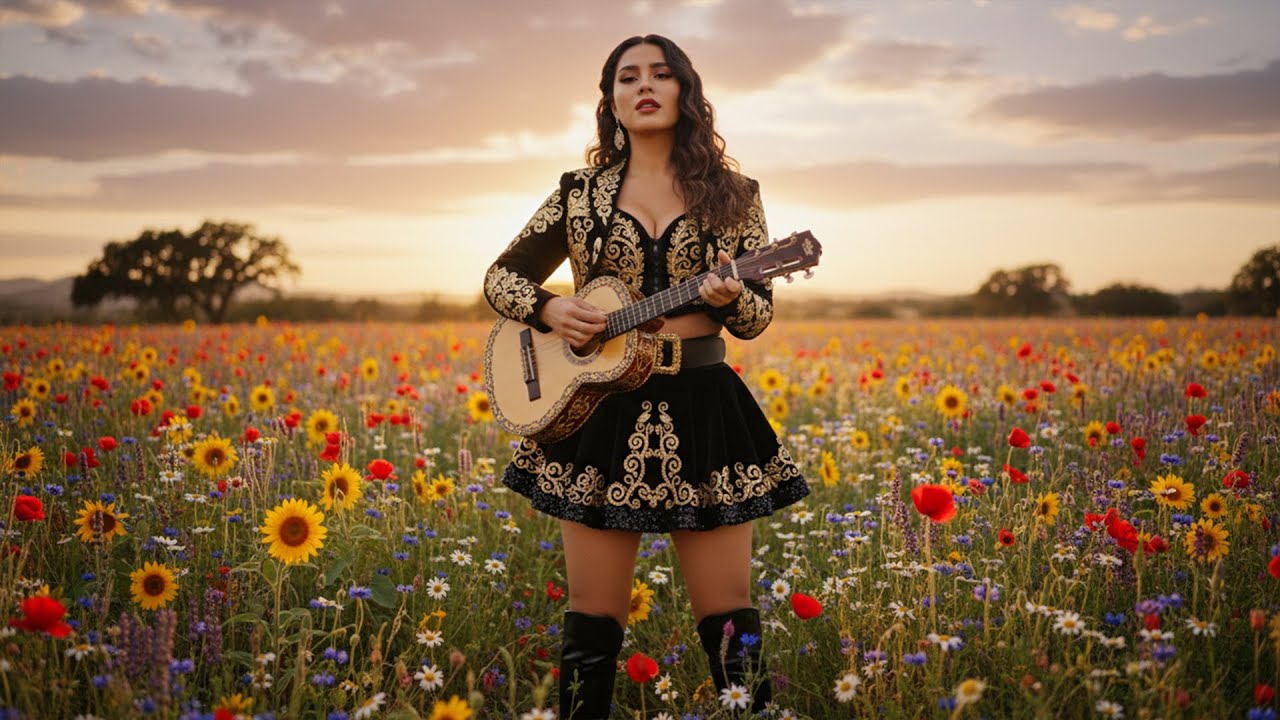 Ranchera Musical - Celebrando la Libertad en un Campo de Flores