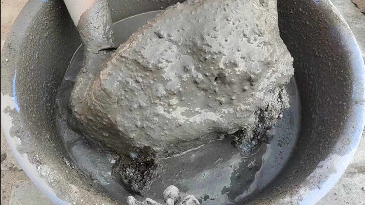White stones & sand Cement huge chunks crumbling in lots of water satisfying water sound @As_Asmr