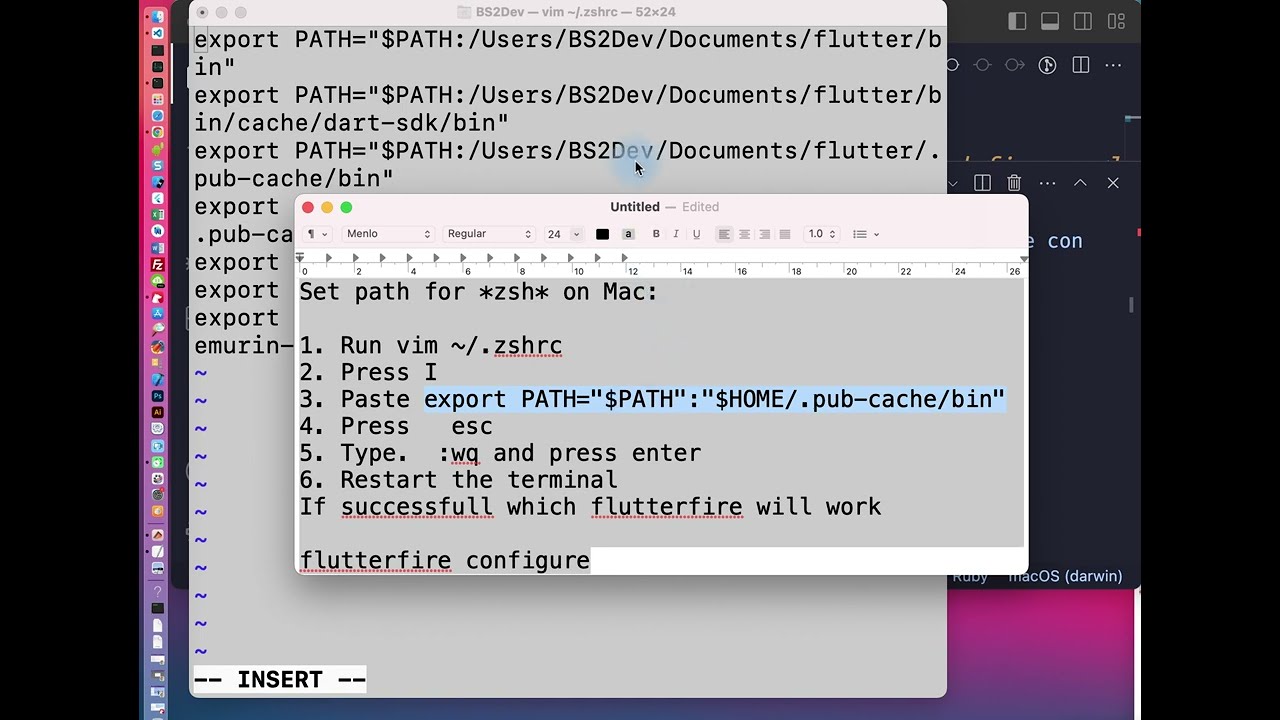 fix flutter error | zsh command not found flutterfire | Firebase | mac