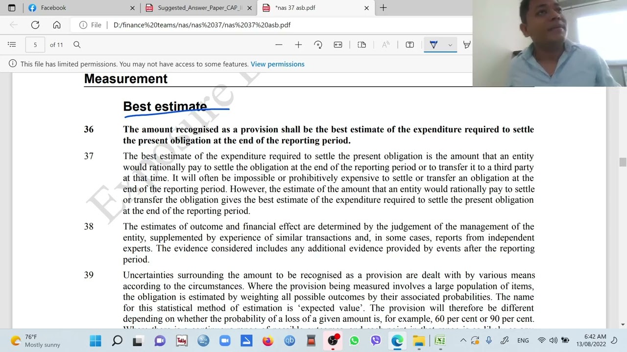 Lec 33 NSA 37 Provision, Contingent Liabilities and Contingent Assets