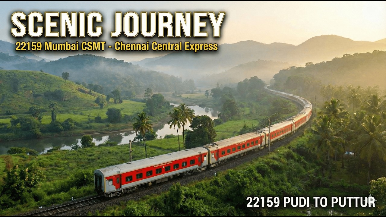 SCENIC Morning between Pudi Station and Puttur Junction |  22159 CSMT Chennai Central SF Express