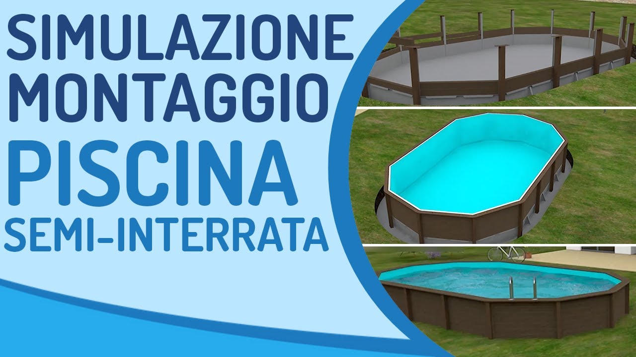 Simulazione Montaggio Piscina Semi Interrata in Cemento Effetto Legno