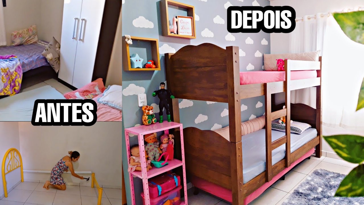 Finalizei o quarto das crianças / diy parede de nuvens + decoração