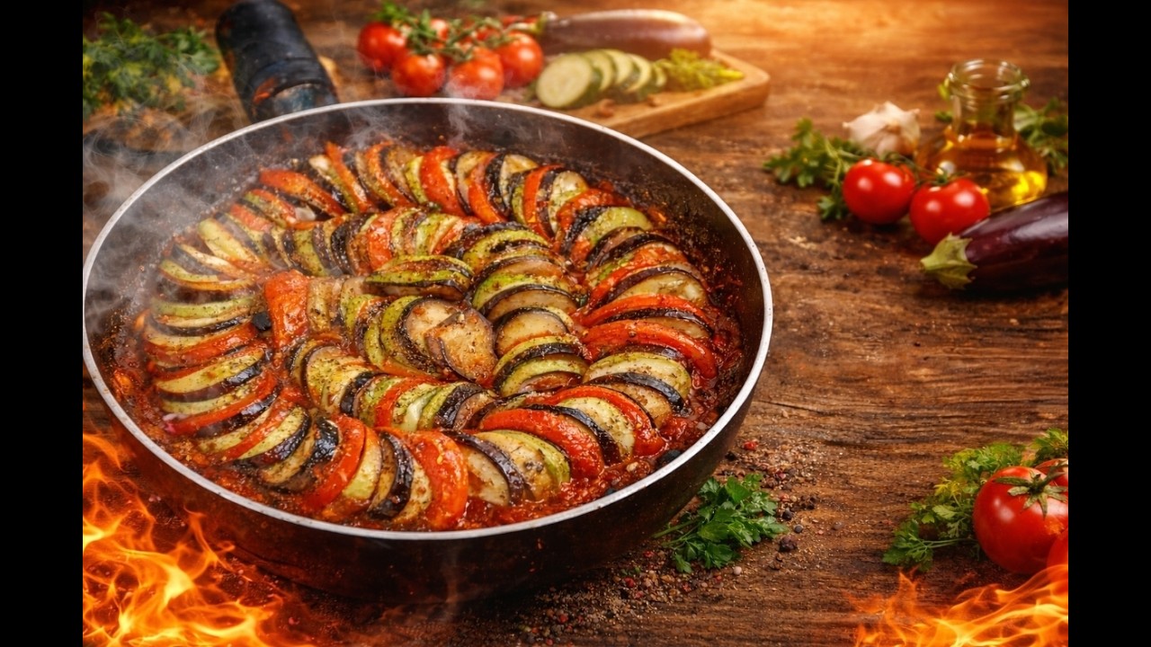 سر طاجن راتاتوى بالخضار في الطاسة طعم خرافي 🍆🍅😋