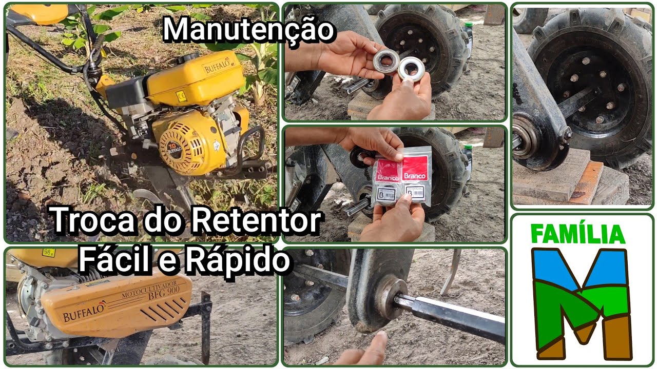 Troca do retentor Motocultivador (tratorito) Buffalo + limpando as bananeiras