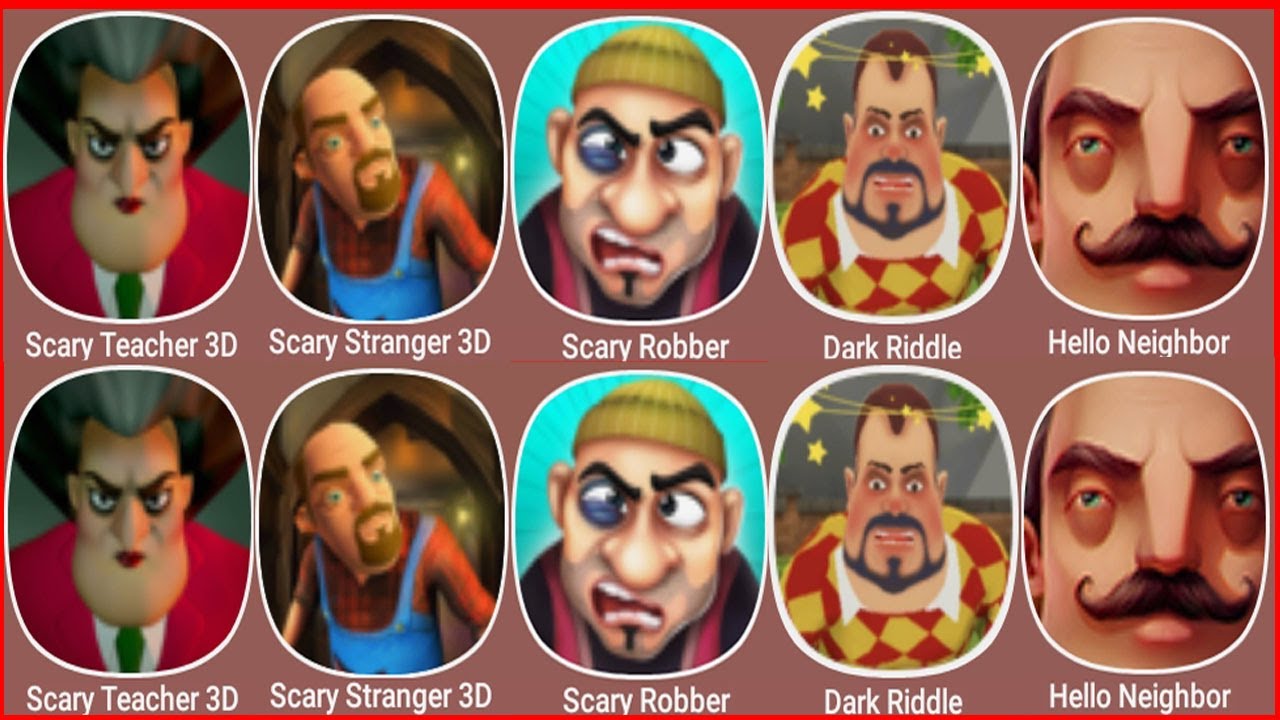 Horror GamePlay Part205|Scary Teacher vs Scary Stranger Scary robber Dark Riddle Hello neighbor