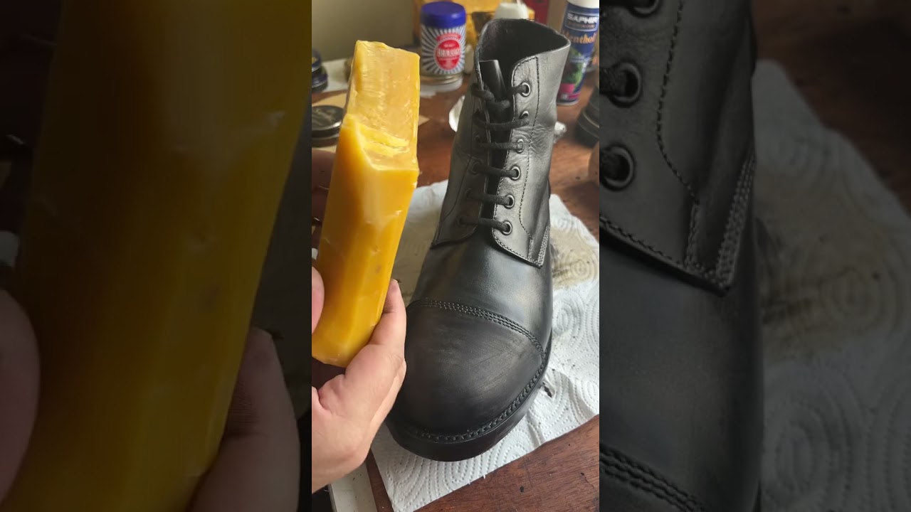 Beeswax tutorial. How to beeswax an ammo boot toe.