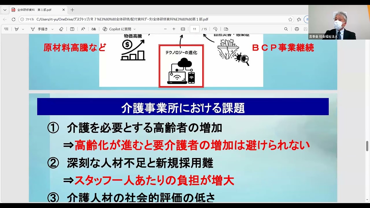 R７全体研修　　②第１部　日本の現状と生産性向上の必要性