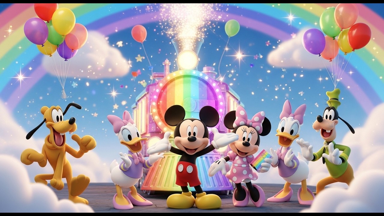 🌈🚆 Mickey Mouse Rainbow Train Adventure✨ | A Magical School Trip Story for Kids ✨