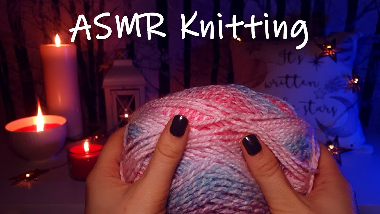 ASMR Knitting | Relaxing ASMR, Knitting Pink Coasters with Peaceful Candle Light and No Talking!