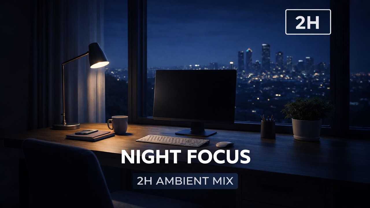 Night Focus Music for Studying & Deep Concentration (2 Hour Ambient Mix)