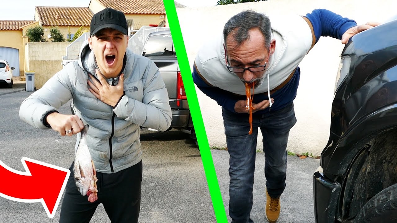 JE LUI METS UN POISSON POURRI DANS SA VOITURE (il vomit)