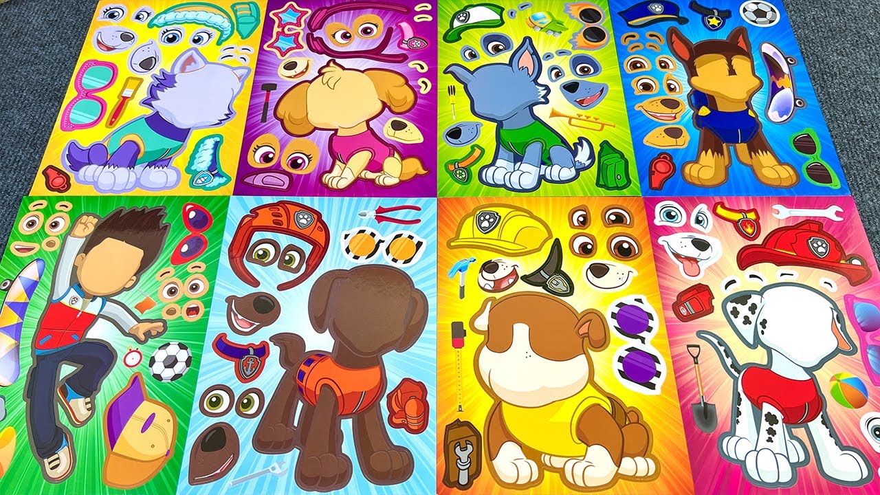 [paper diy] Decorate Sticker Book Paw Patrol: Skye,Chase, Ryder, Marshall, 🐶✨ #pawpatrol #paperdiy