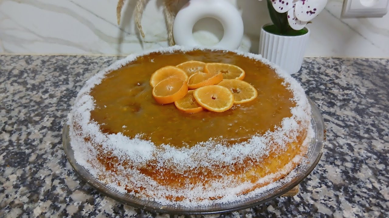 كيكة المندرين او (اليوسفي🍊🍊 هذا وقت كيك هشة ومغاير  بحث الصوص اللي زدتها مذاق