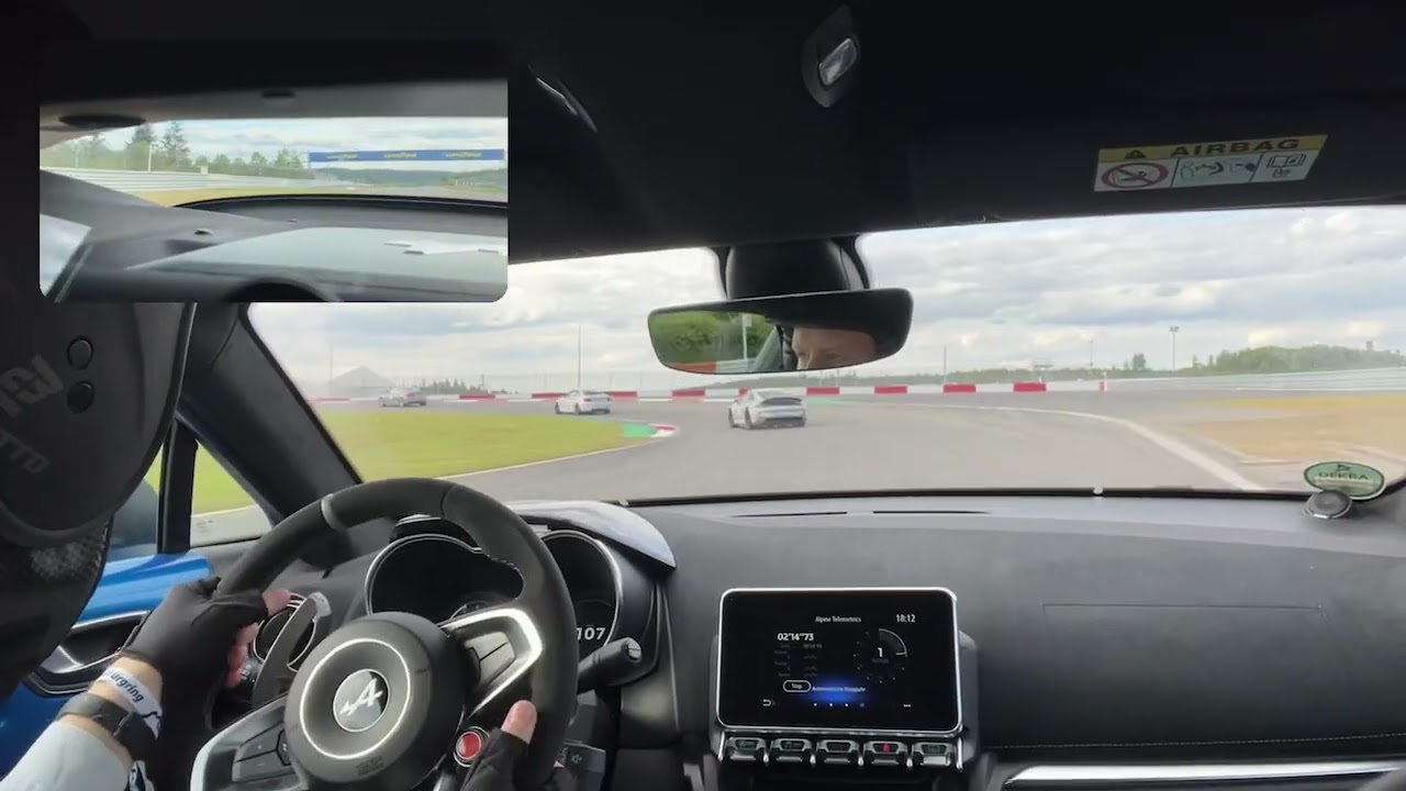 N&uuml;rburgring GP Grand Prix Lap Alpine A110 GT chasing 911 GT3 Touring and BMW M2 13.06.2024