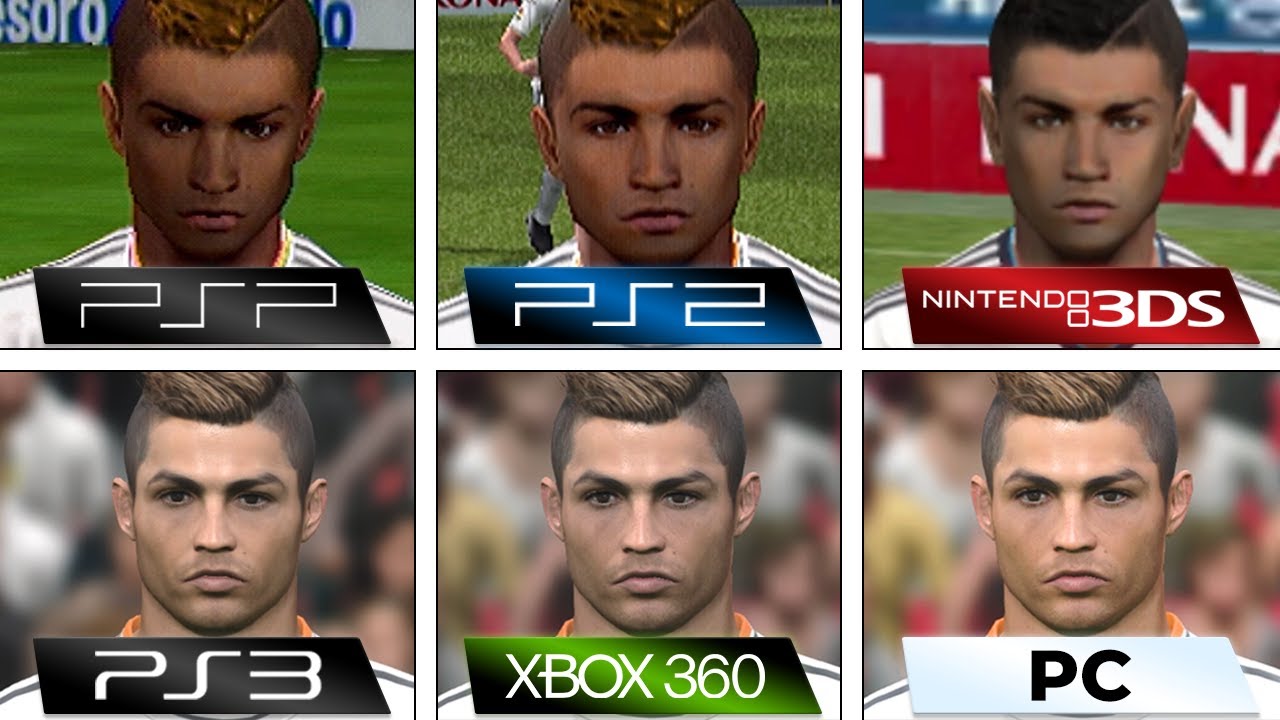 PES 14 | PSP vs PS2 vs Nintendo 3DS vs PS3 vs Xbox 360 vs PC | Graphics Comparison