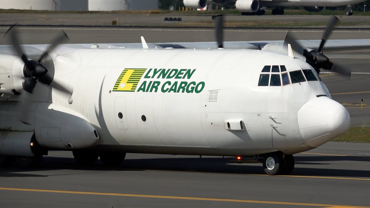 Rare Civilian C-130 | Lynden Air Cargo Lockheed L-100 Hercules Takeoff & Landing in Anchorage