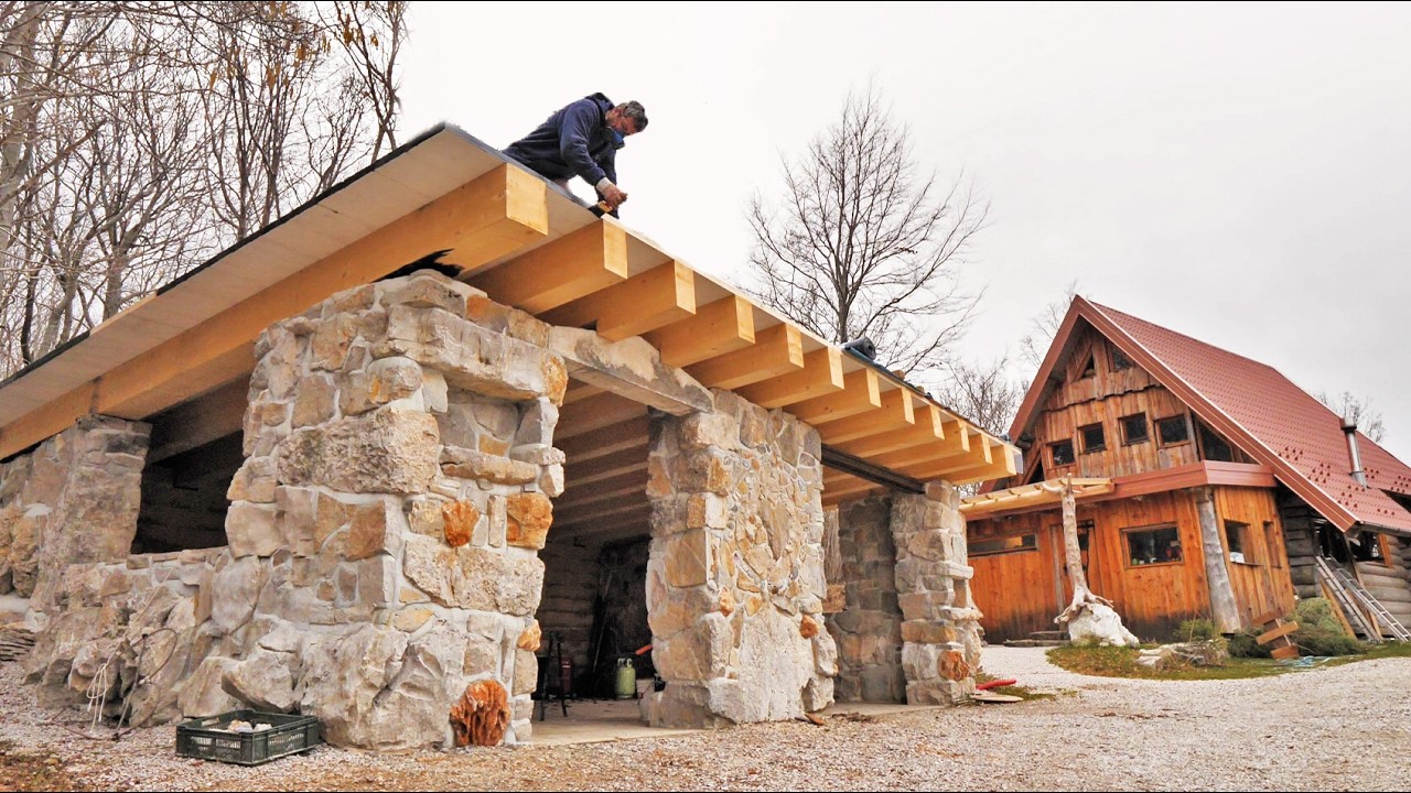 Expanding the Log Cabin & Workshop Roof is Covered...kind of