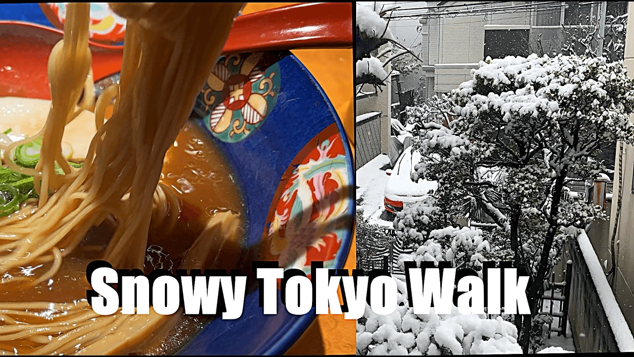 Snowy Tokyo Night Walk | Hidden Streets & Ramen