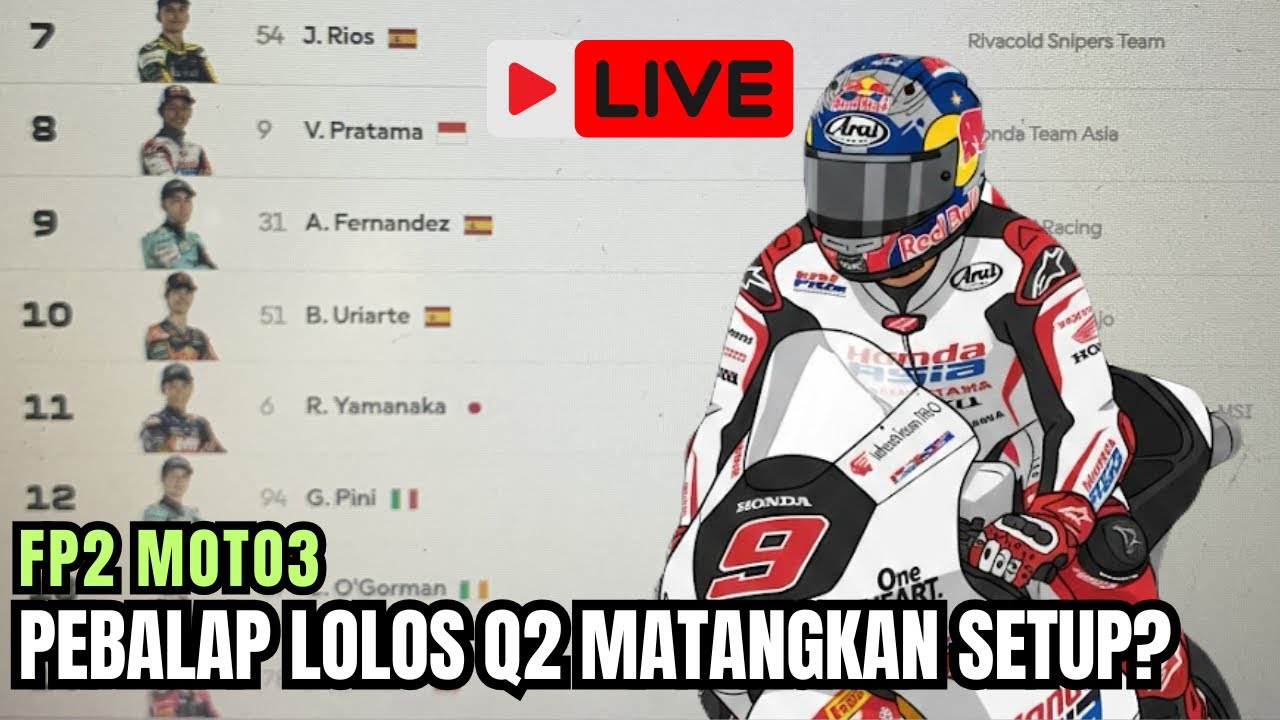LAP TIMING FP2 MOTO3‼️MANTAPKAN SETTINGAN JELANG KUALIFIKASI