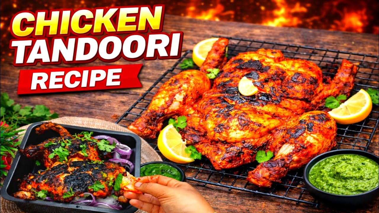 Chicken Tandoori Recipe | Restaurant Style Tandoori Chicken at Home 🔥