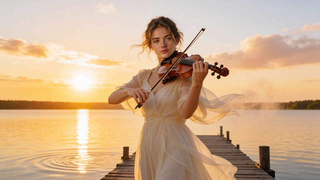 🎻🎹 Violin & Piano by the Lakeside – 1 Hour Calm Relaxing Music for Sleep & Inner Peace