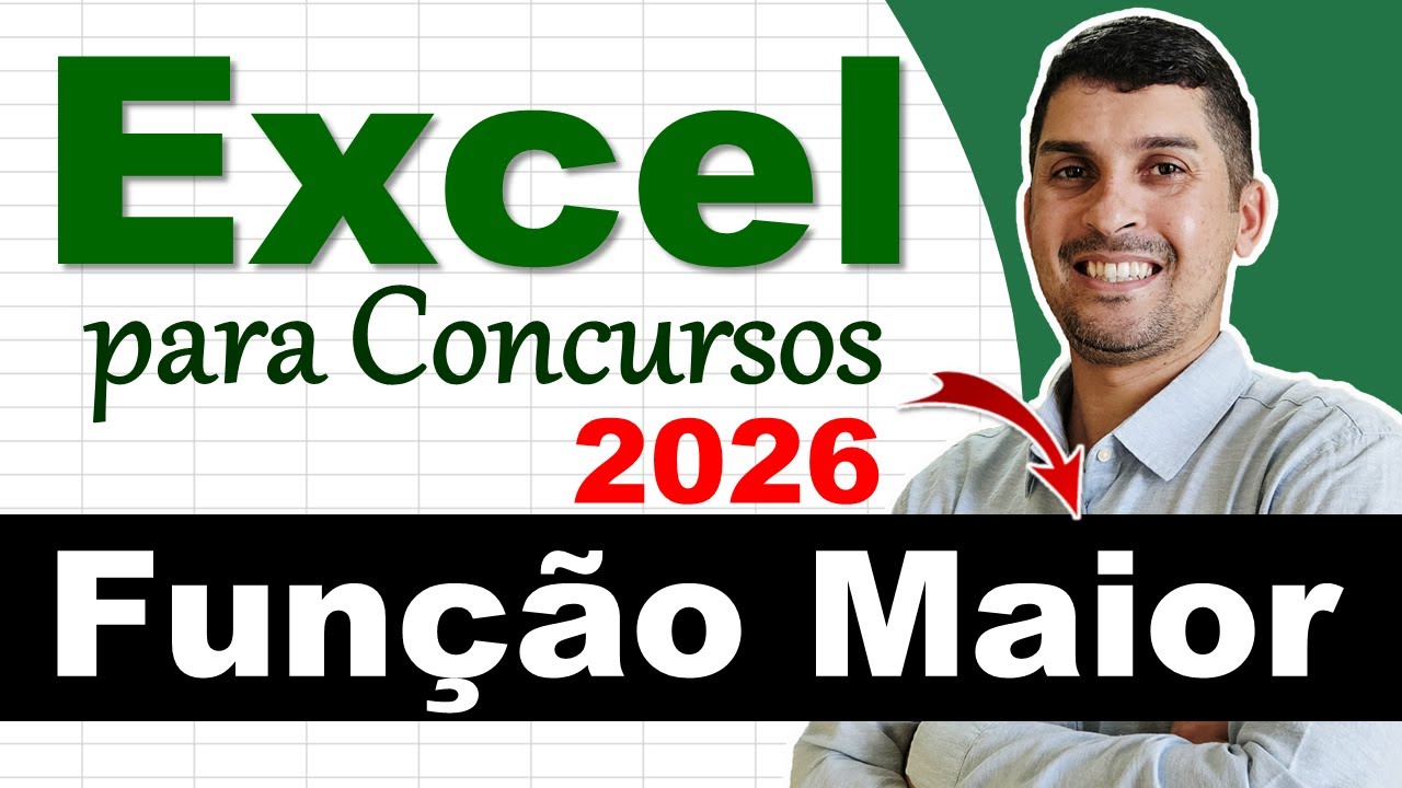 Excel para Concursos 2026 | Função MAIOR Excel | Função MENOR | Função MÁXIMO | Função MÍNIMO #excel