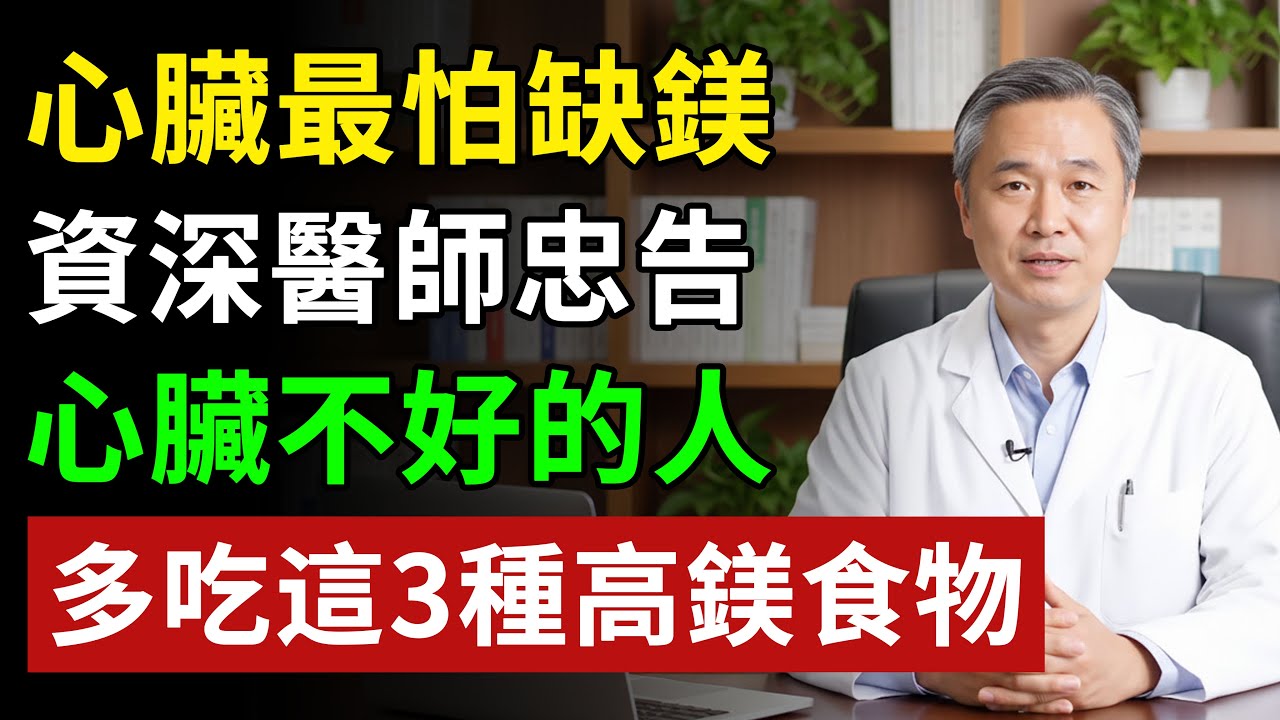 心臟最怕缺「缺鎂」！醫師忠告：心臟不好的人，多吃這3種高鎂食物 #健康飲食 #養老生活 #老年健康 #樂齡健康