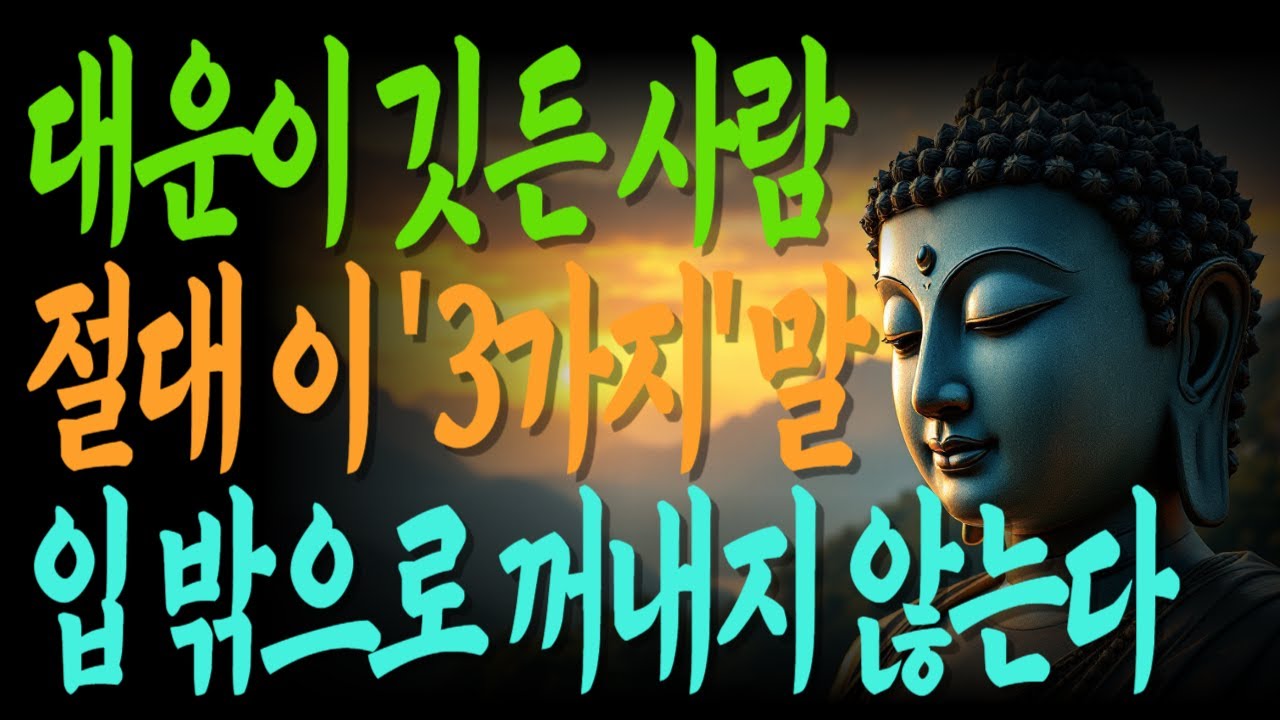 대운이 깃든 사람은 끝내 이 말들을 하지 않는다 | 말 하나가 인생을 끊는다 | 대운을 가르는 법문 |