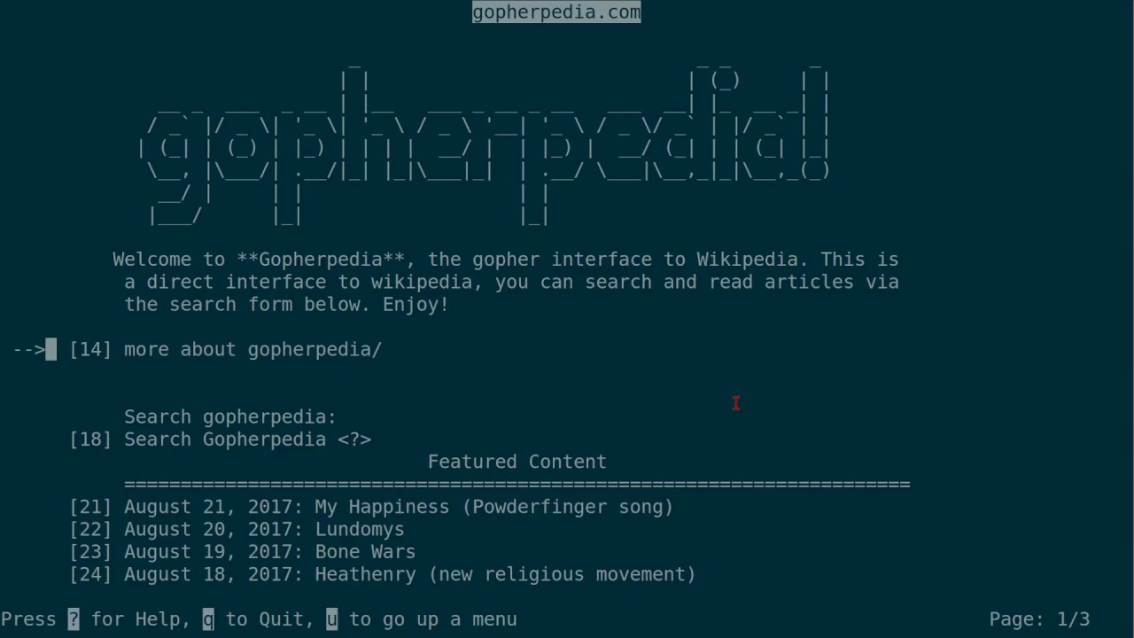 Исследуем Gopher: забытая альтернатива Интернету, которая всё ещё существует