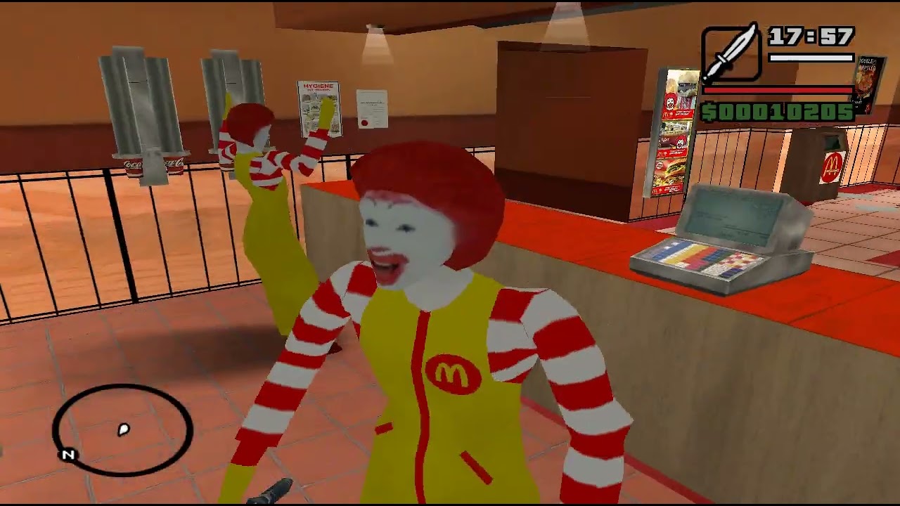 GTA San Andreas: Ronald McDonald Skin Mod