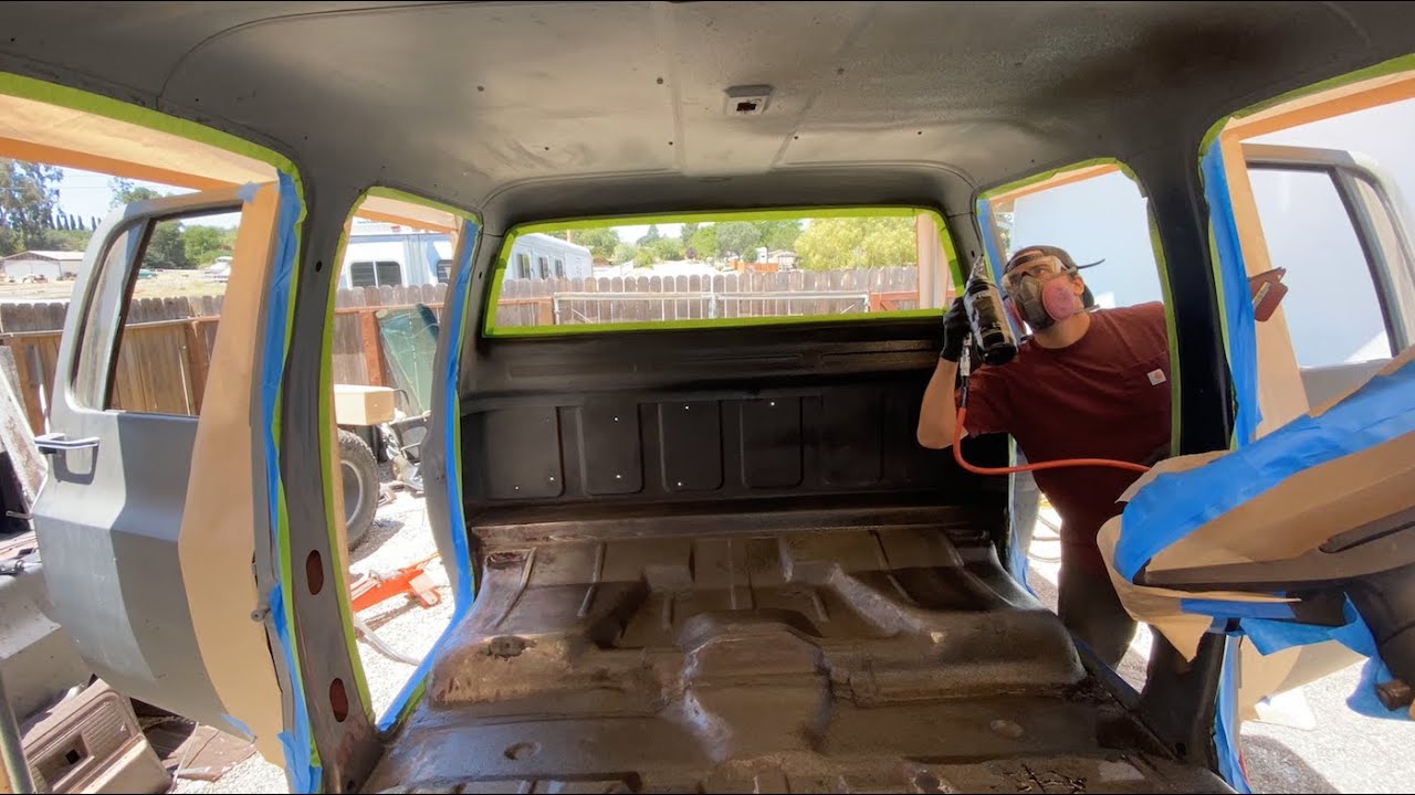 73’ Squarebody, Raptor Lining the interior