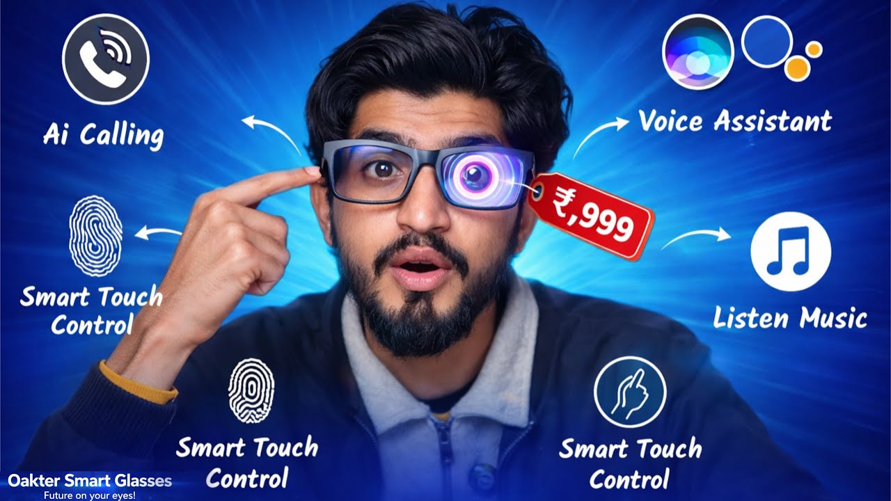 गाना सुनने वाला चश्मा👌|| OAKTER Smart Glasses with Wireless Bluetooth