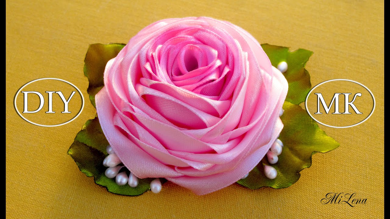 Роза из ленты, МК / DIY Satin Rose / DIY Ribbon Rose